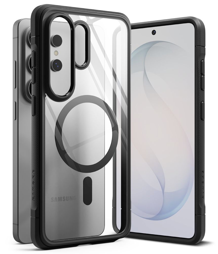 Ringke Fusion Bold Magnetic MagSafe Dėklas for Samsung Galaxy S26 Ultra - Clear juodas