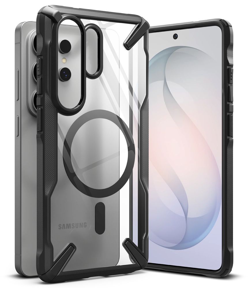 Ringke Fusion X Magnetic MagSafe Dėklas for Samsung Galaxy S26 Ultra - Clear juodas