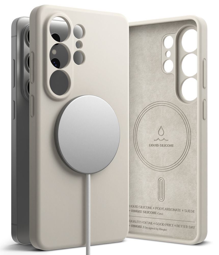 Ringke Silikoninis MagSafe Dėklas for Samsung Galaxy S26 Ultra - smėlinis