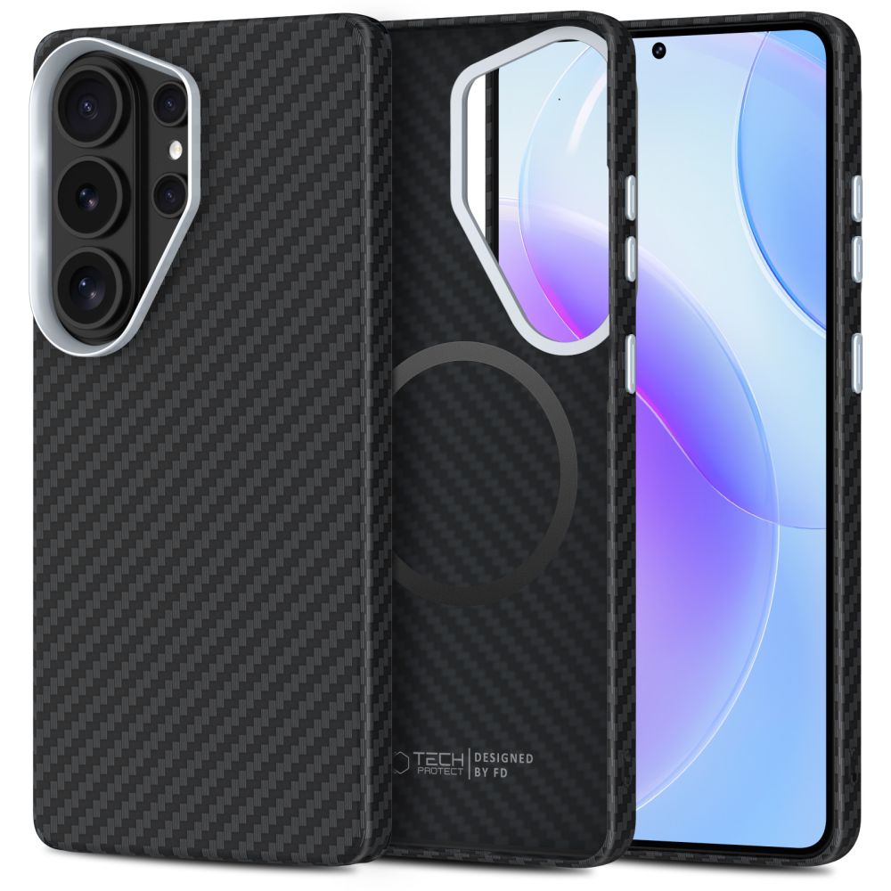 Tech-Protect Ion Carbon MagSafe Dėklas for Samsung Galaxy S26 Ultra - juodas and sidabrinis