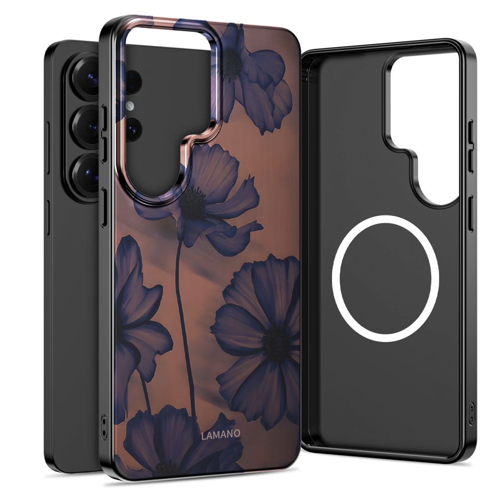 Tech-Protect Lamano MagSafe Dėklas for Samsung Galaxy S26 Ultra - rudas and violetinis