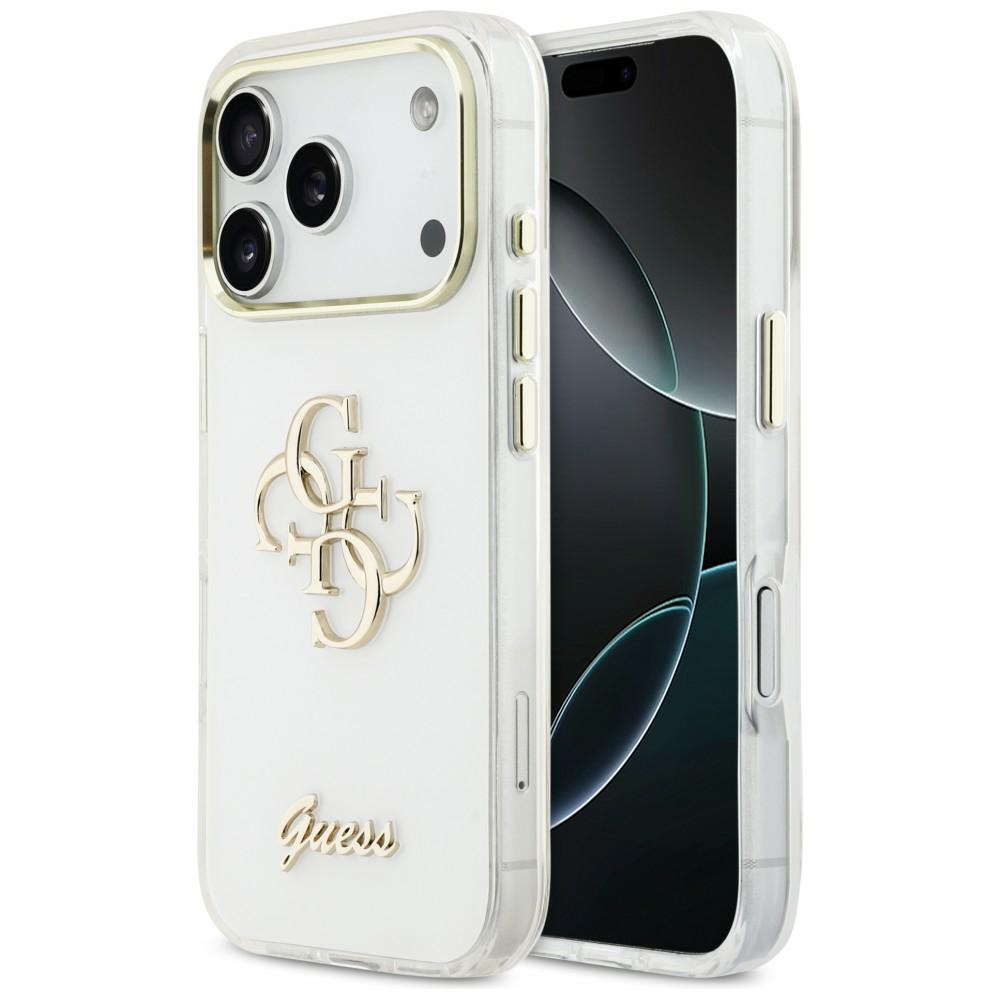 Guess IML 4G Script Metal Case for iPhone 17 Pro Max - White
