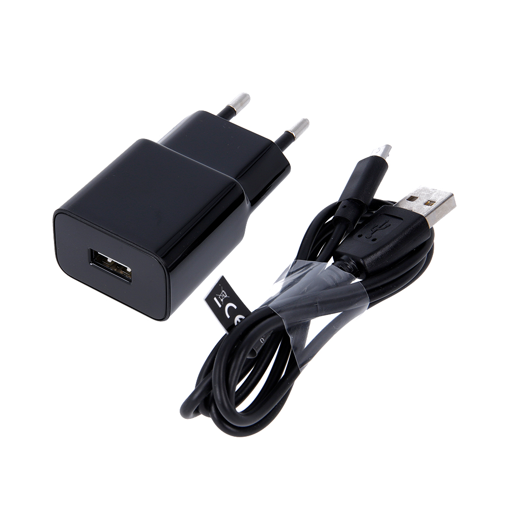 "Maxlife MXTC-01" įkroviklis 1x USB 1A juodas + microUSB laidas