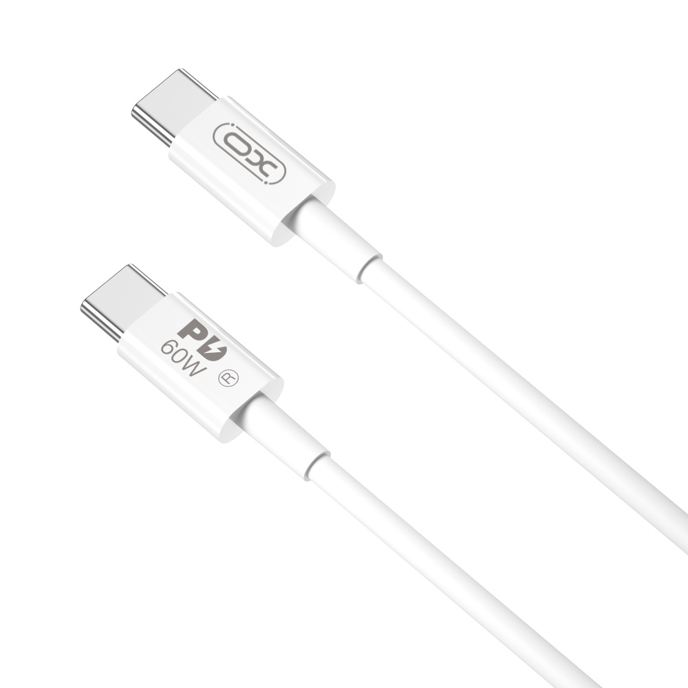 XO kabelis NB-Q190A PD USB-C - USB-C 1,0 m 60 W baltas