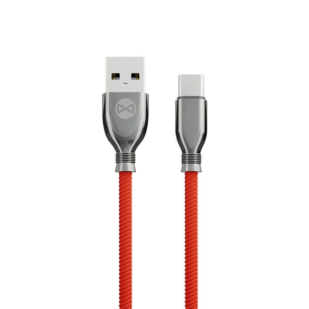 "Forever Tornado" kabelis USB - USB-C 1,0 m 3A raudonas