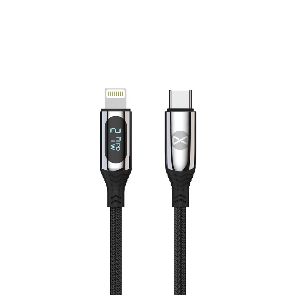 "Forever LCD" USB-C - "Lightning" kabelis 1,0 m 27W juodas
