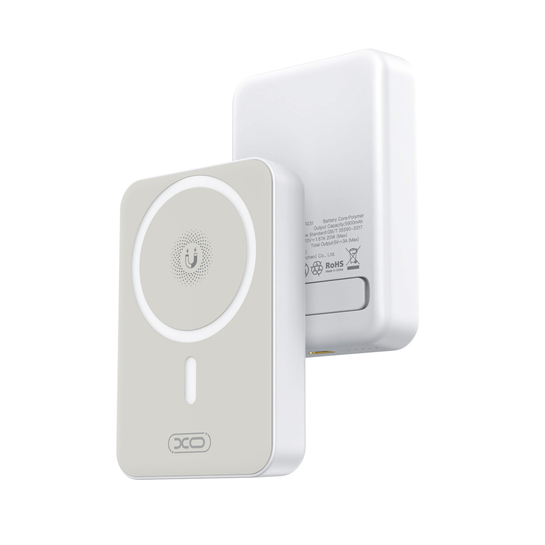 XO išorinė baterija magnetic PR231 20W 10000mAh baltas