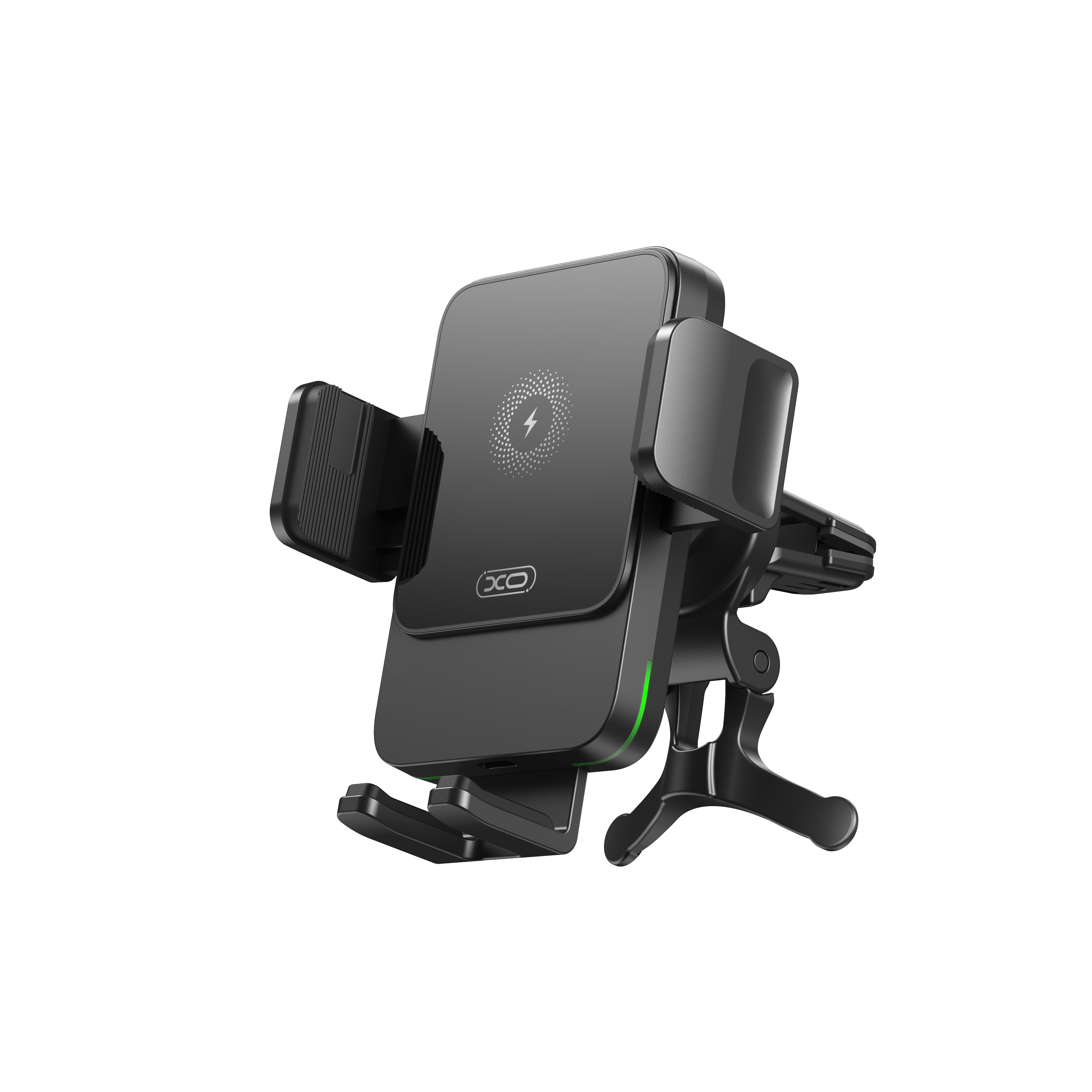 XO automobilinis laikiklis WX041 su belaidžiu indukciniu įkrovikliu 15W, juodas, su ventiliacijos angomis