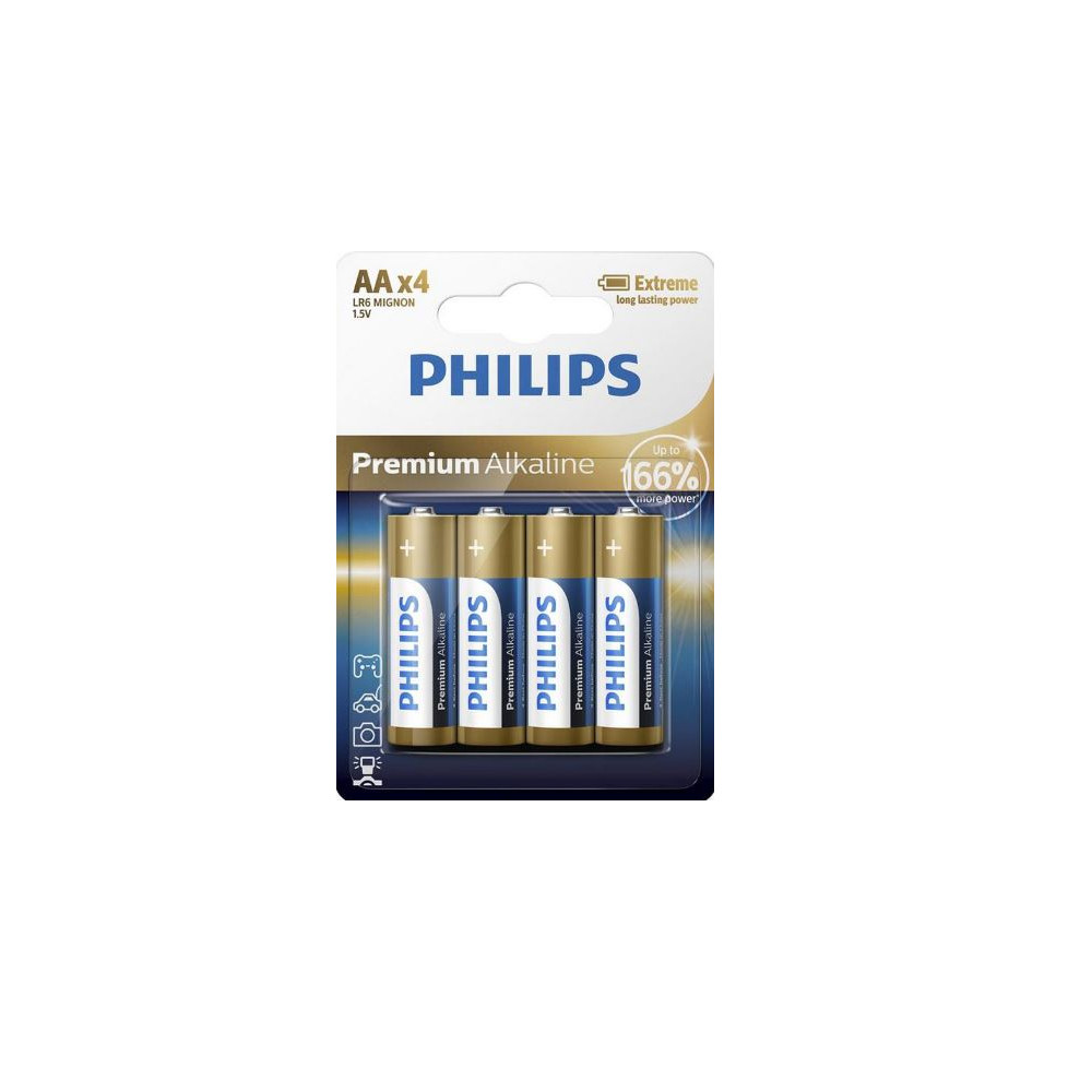 Baterija PHILIPS AA LR6 4vnt Premium Alkaline