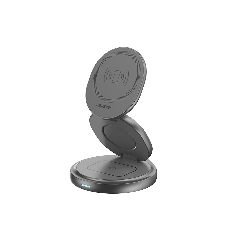"Forever MAWC-200" magnetinis belaidis įkroviklis 15W pilkas 3in1