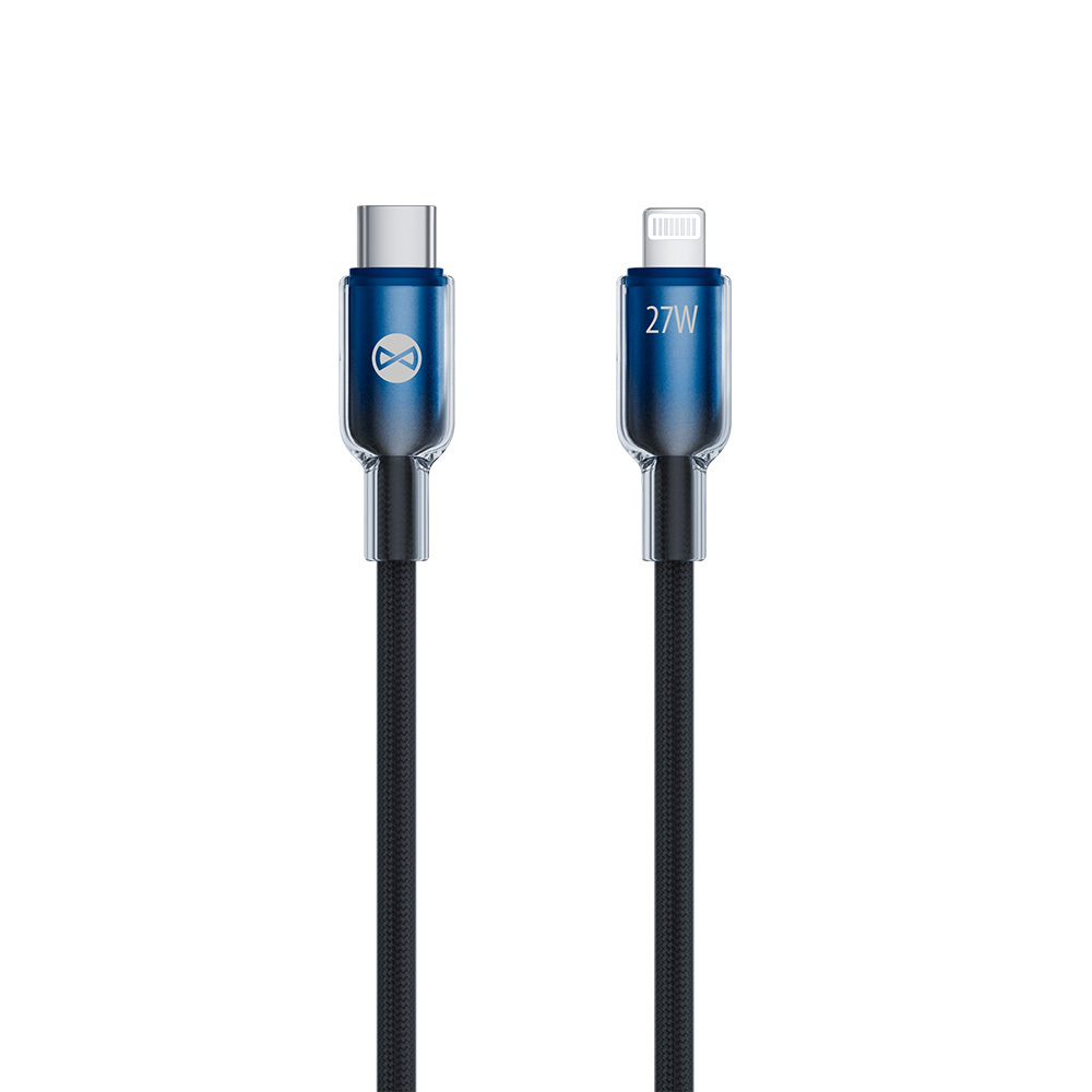 "Forever Ombre" kabelis USB-C - "Lightning" 1,0 m 27W juodas