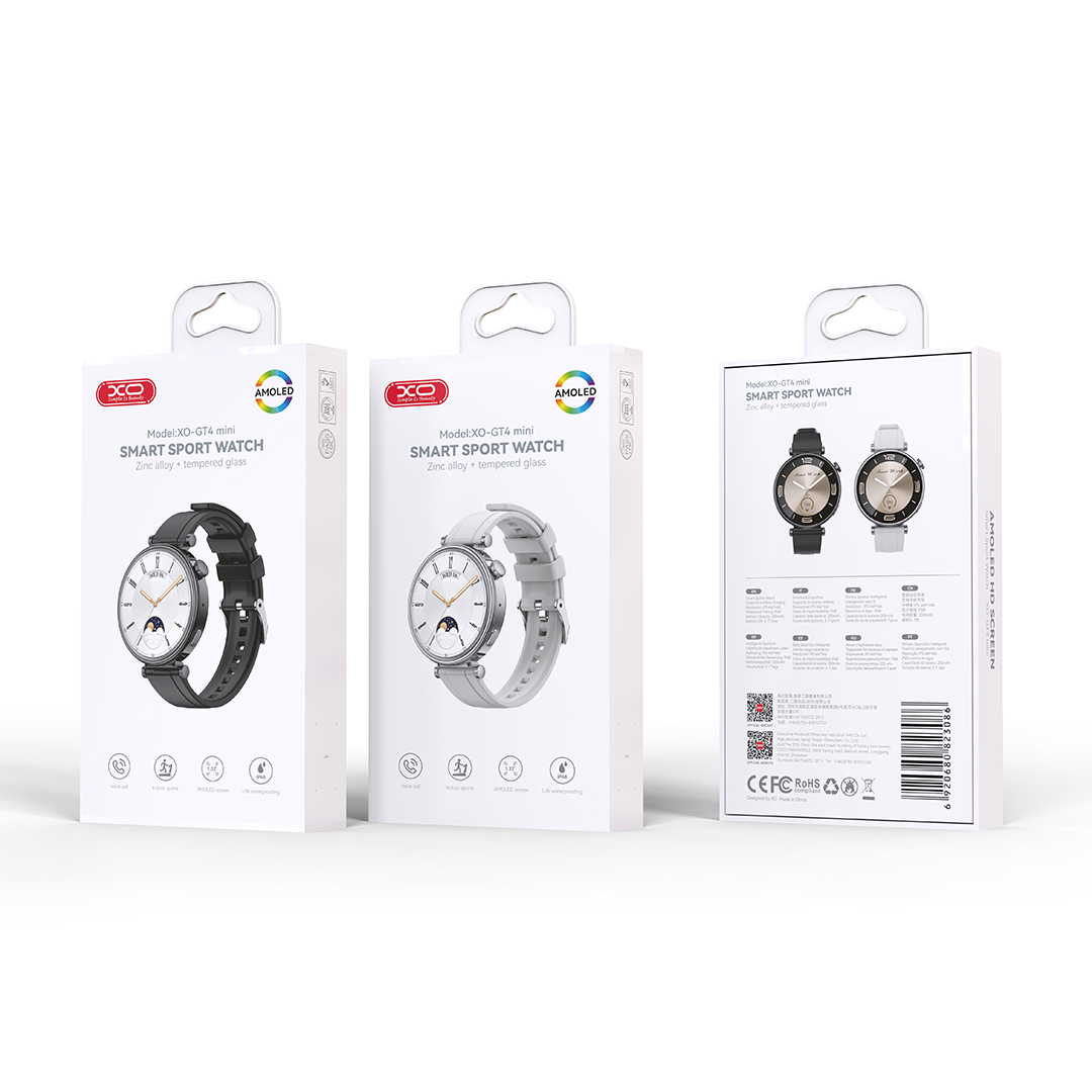 XO smartwatch GT4 Mini Amoled juodas