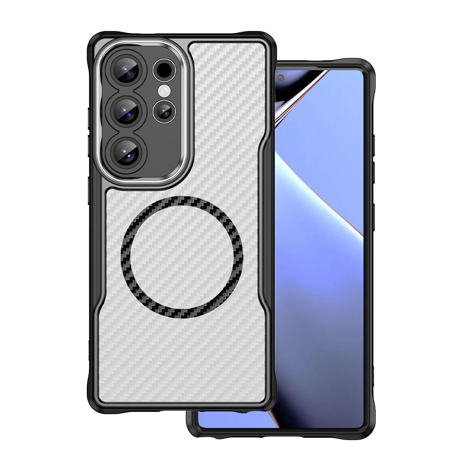Defender Carbon Mag dėklas telefonui Samsung Galaxy S26 Ultra juodas