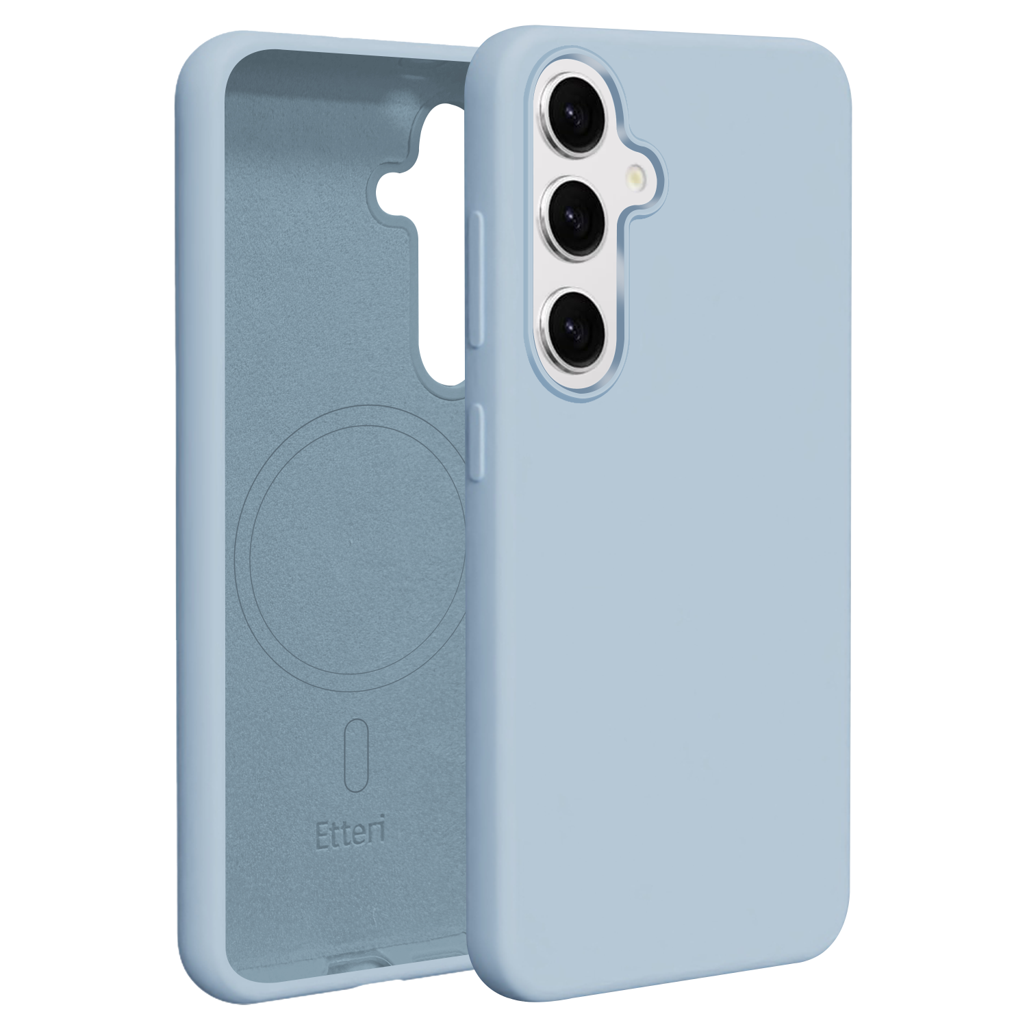 Etteri Silikoninis Mag dėklas for Samsung Galaxy S25 šviesiai mėlynas