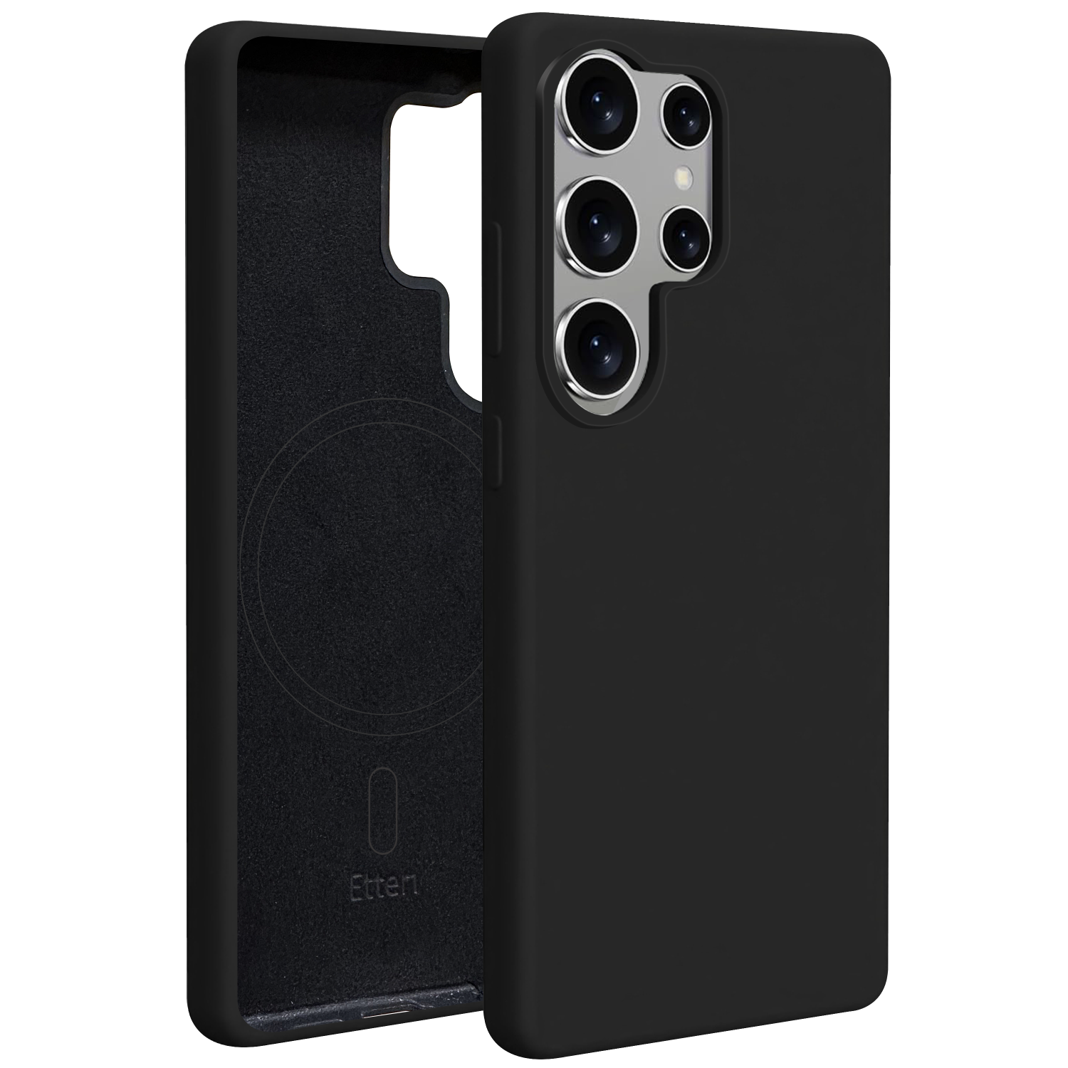 Etteri Silikoninis Mag dėklas for Samsung Galaxy S25 Ultra juodas