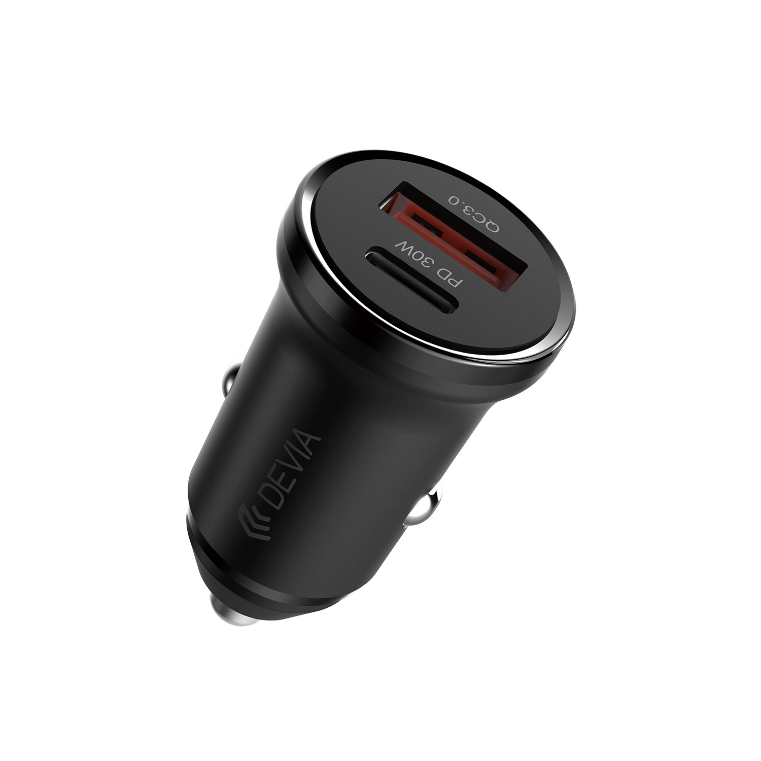 "Devia" automobilinis įkroviklis Smart Mini PD QC 3.0 30W 1x USB 1x USB-C baltas