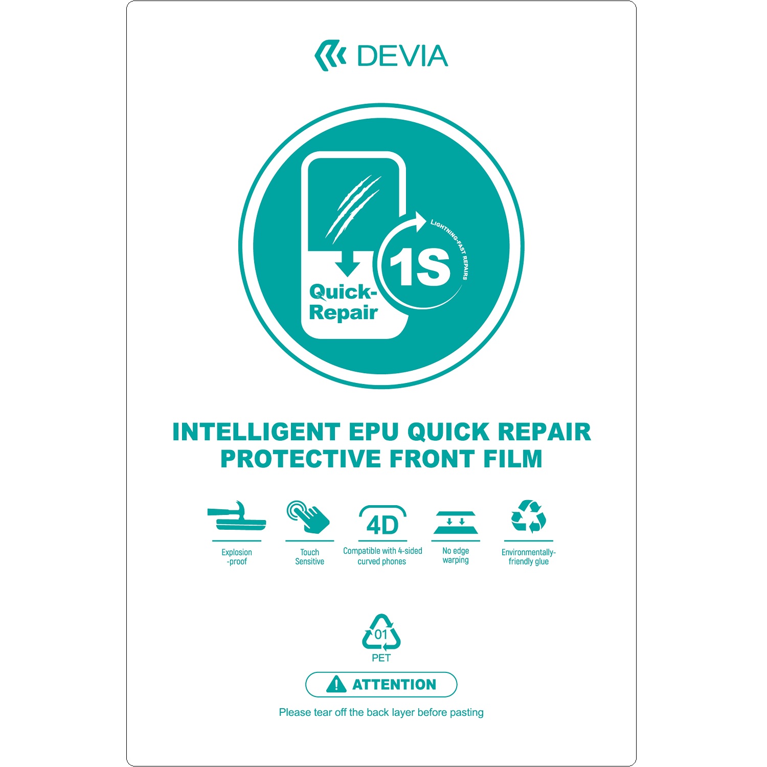 Devia Rinkinys foil EPU quick repair for cutting machine 20pcs for smartphone LCD