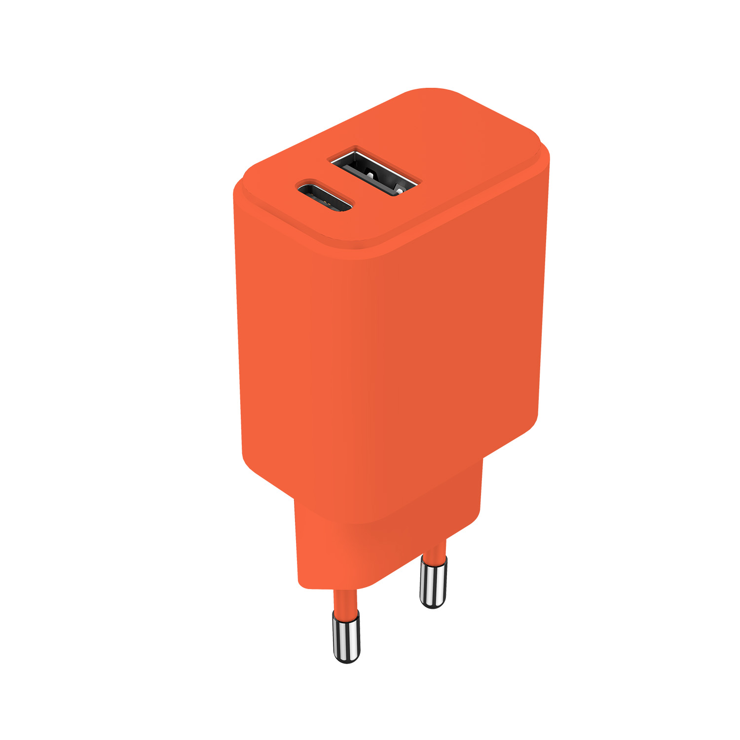 "Setty" įkroviklis USB + USB-C 20W LSIM-AC-2010 oranžinis