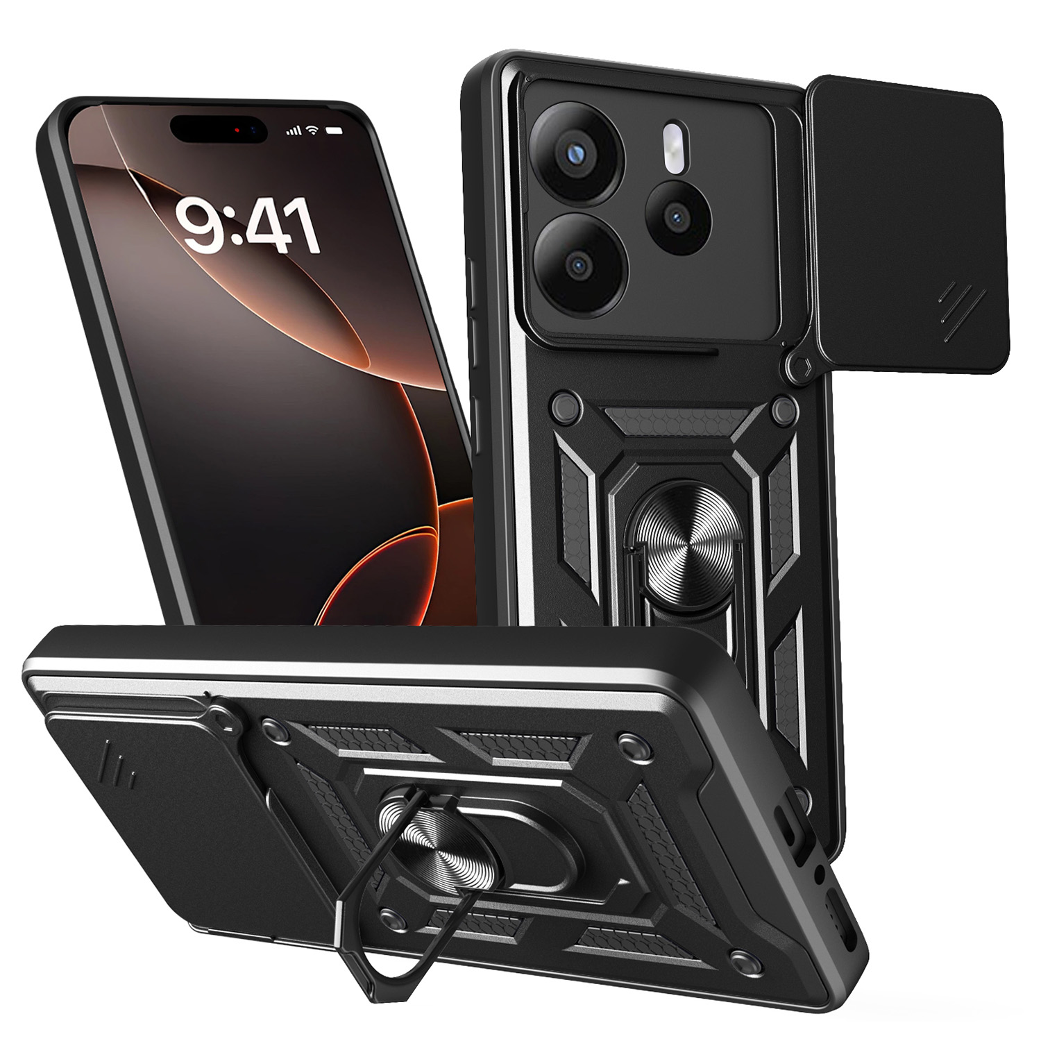 Defender Slide dėklas for Xiaomi Redmi Note 14 5G (Global) juodas