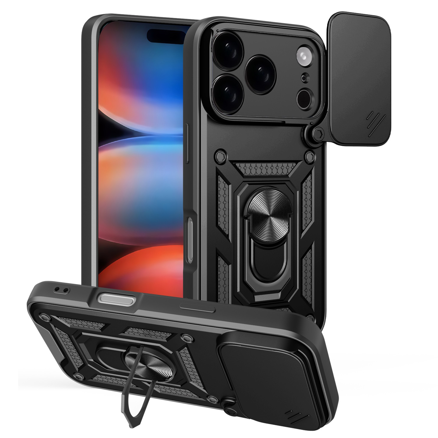 Defender Slide dėklas for iPhone 17 Pro 6,3" juodas