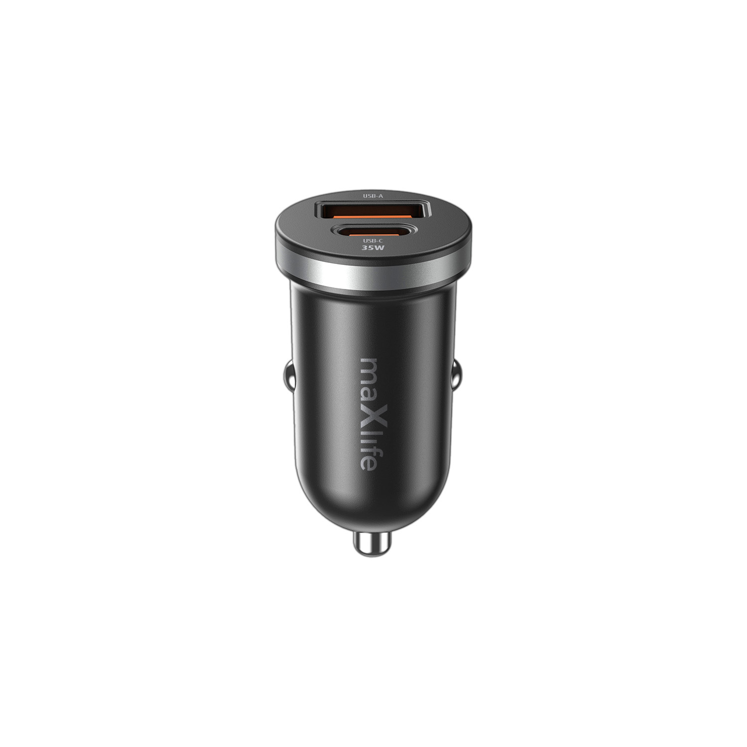 "Maxlife MXCC-05 PD QC automobilinis įkroviklis 1x USB-C 1x USB 35W juodas