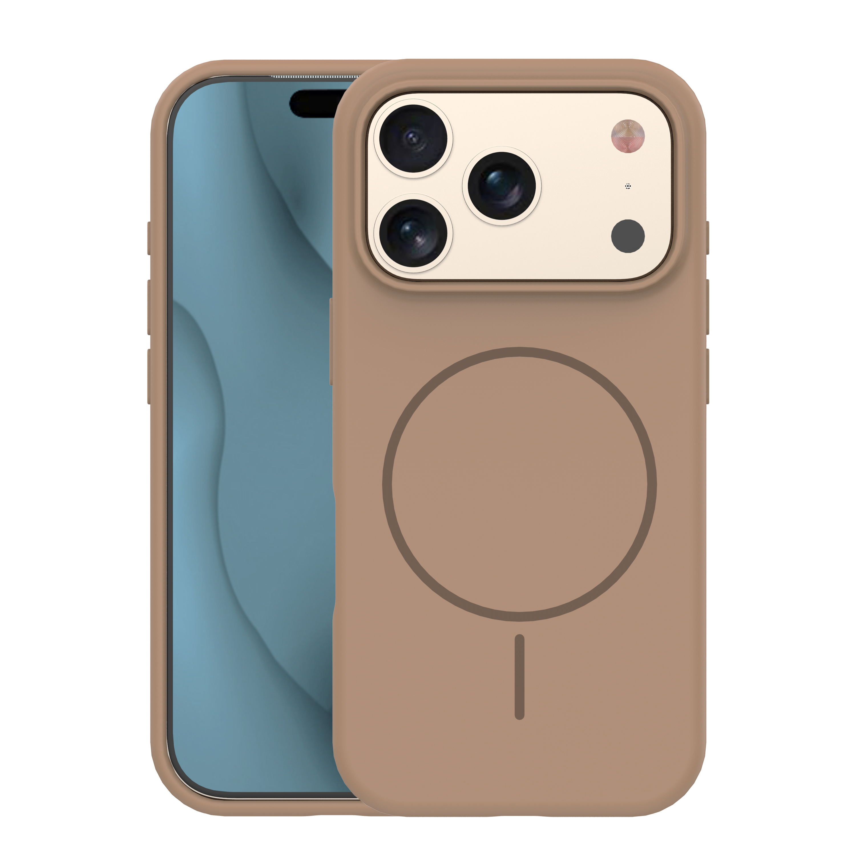 Silicone Thin Mag case for iPhone 17 Pro 6,3" brown