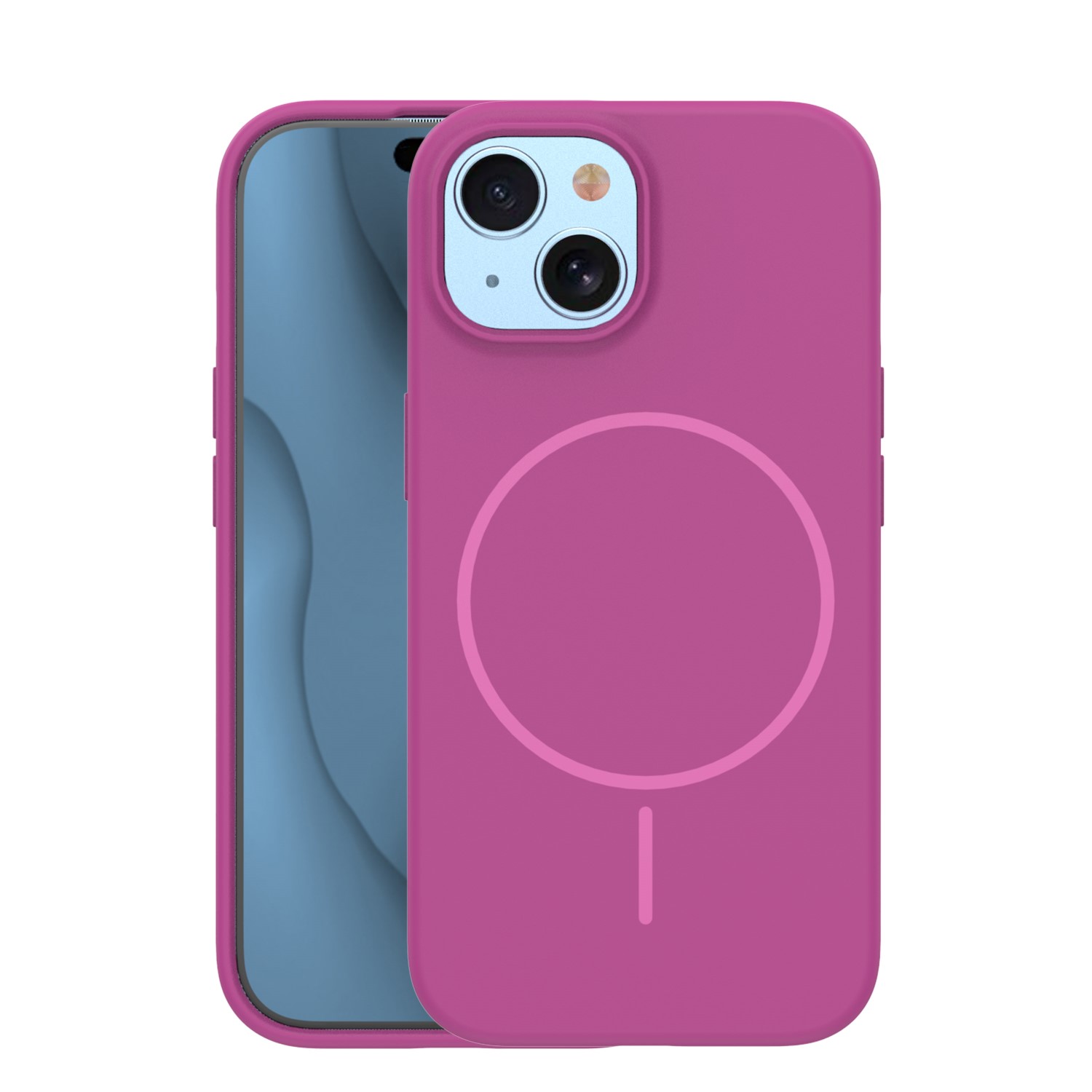 Silikoninis Thin Mag dėklas for iPhone 13 6,1" fuschia