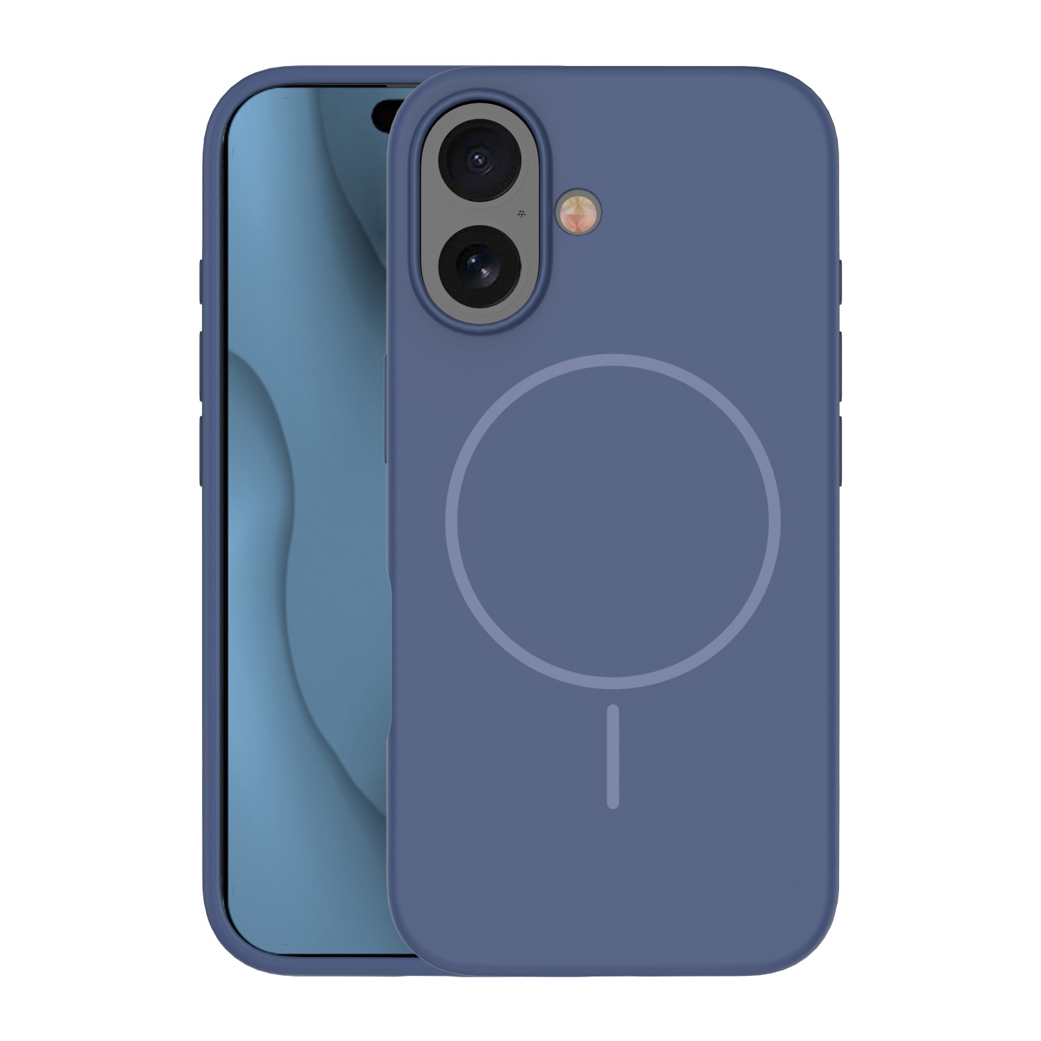 Silikoninis Thin Mag dėklas for iPhone 16 6,1" tamsiai mėlynas