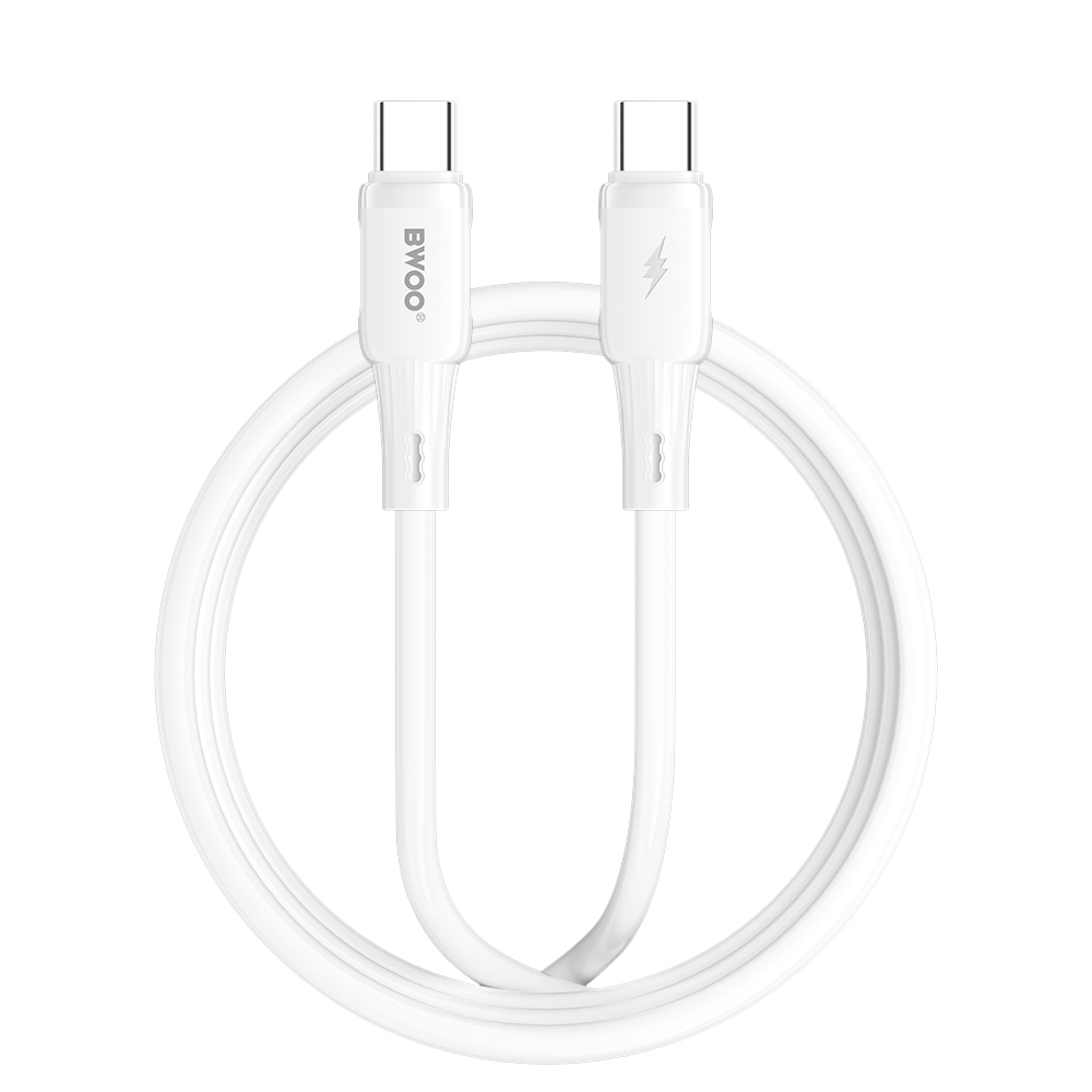 BWOO silikoninis laidas X329CC 65W USB-C 1m baltas