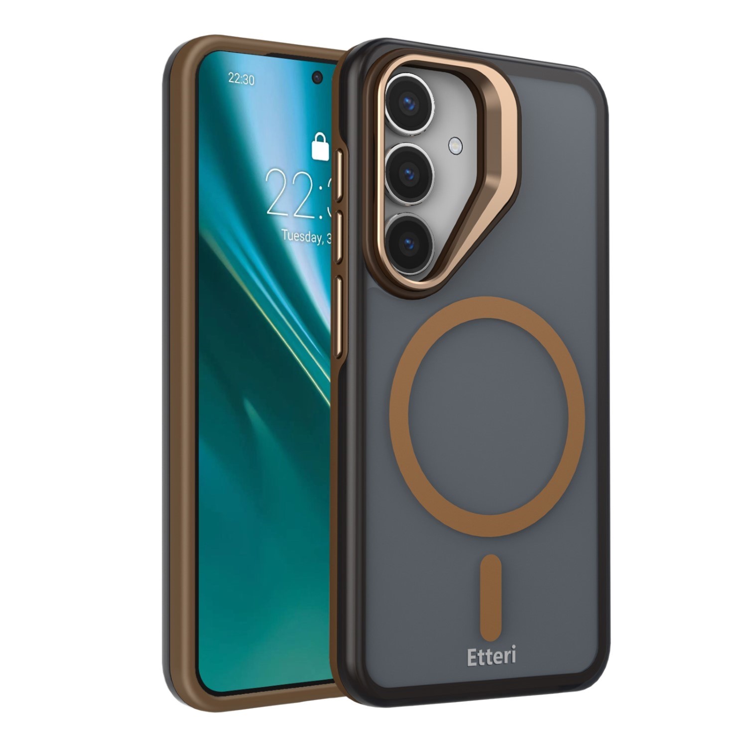 Etteri Morning Fog dėklas for Samsung Galaxy S25 rudas