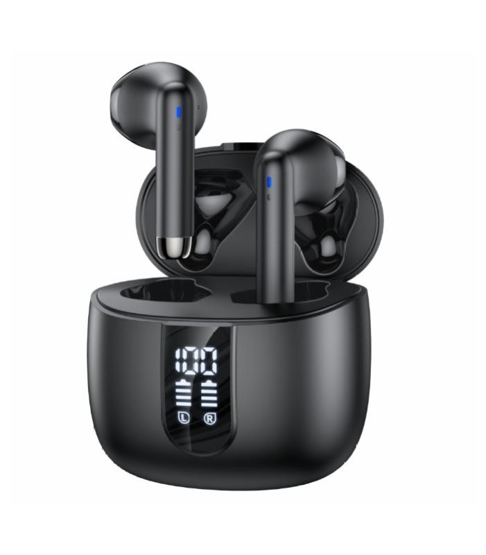 YESIDO EARPHONES TWS22 LED BT5.3 juodas