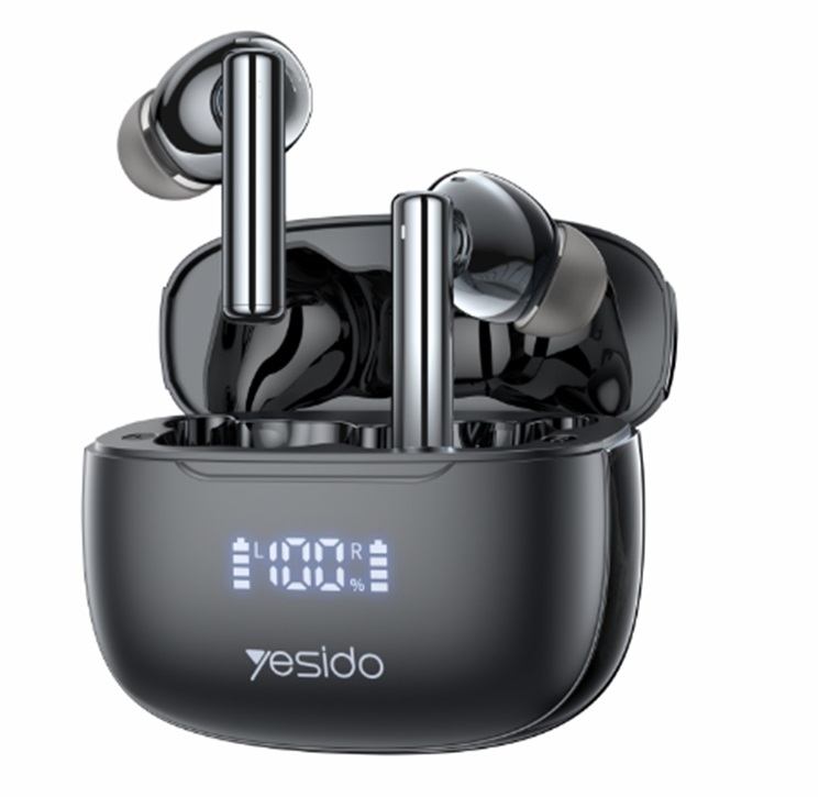 YESIDO IN-EAR PHONES TWS23(ANC) BT 5.3 juodas