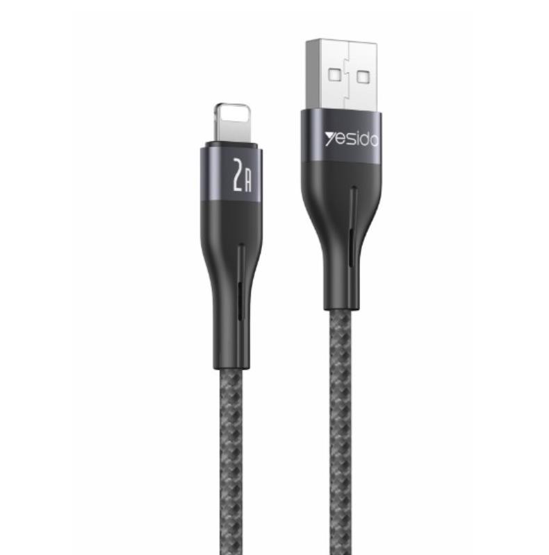 YESIDO LAIDAS CA121 18W USB/LIGHTNING  1M 2A juodas