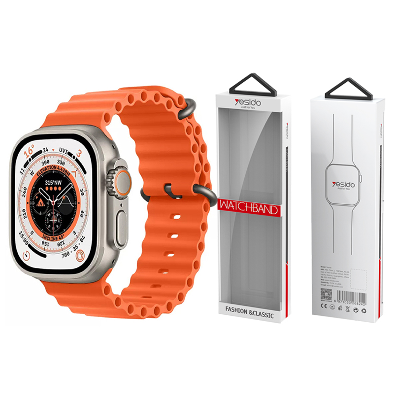 YESIDO WB21 APPLE WATCH SILIKONINIS DIRŽELIS 42/44/45 ORANGE