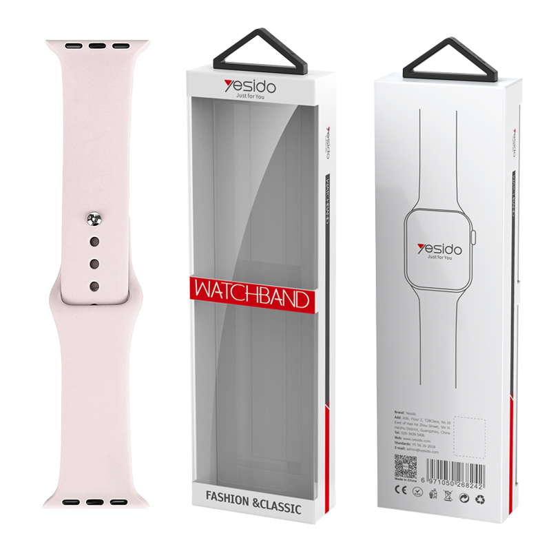 YESIDO WB44 SILIKONINIS DIRŽELIS FOR iWATCH L 42/44/45 (97+140) #17 SILT