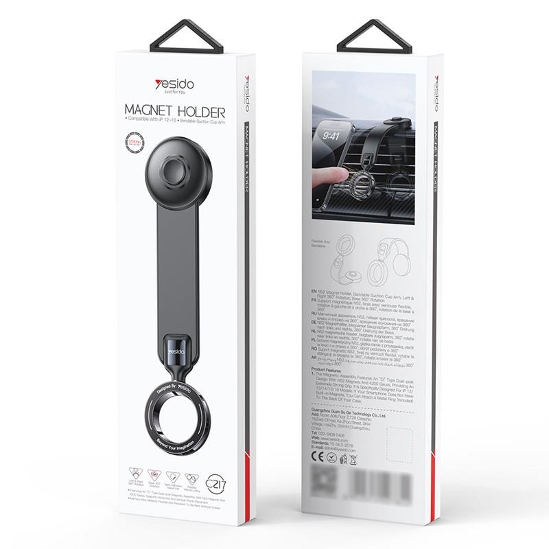 YESIDO MAGNETIC CAR HOLDER C217 MAGSAFE juodas