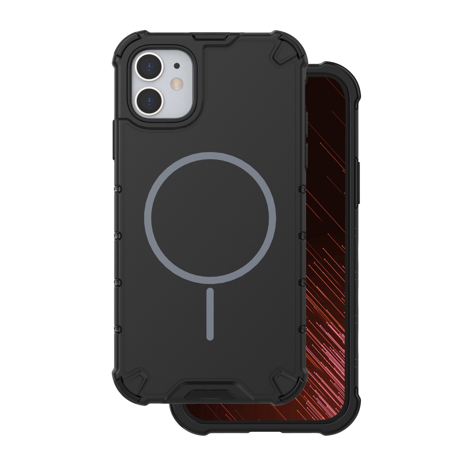 Defender 2in1 Mag dėklas for iPhone 11 juodas