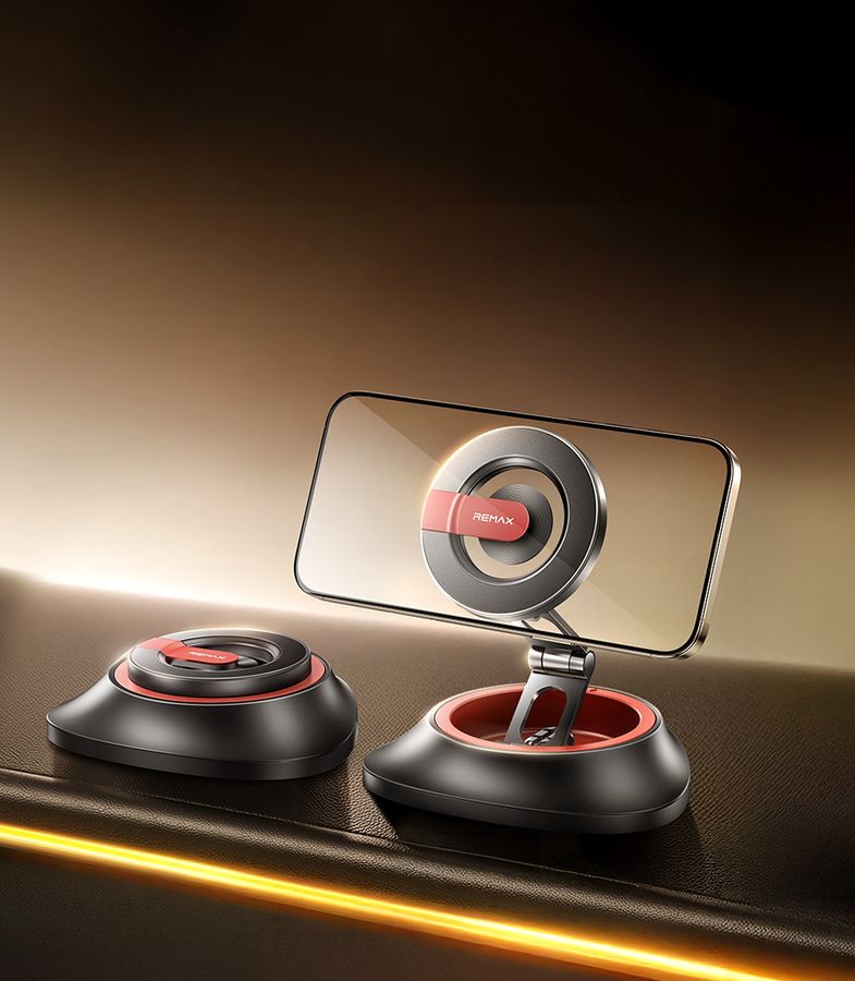 CAR MOUNT REMAX RM-C10 MAGNETIC FOLDABLE juodas
