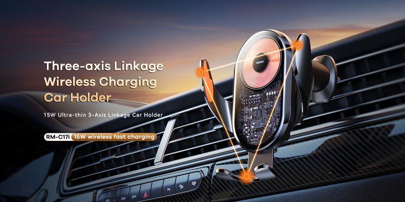 CAR HOLDER REMAX RM-C17 15W BELAIDIS juodas