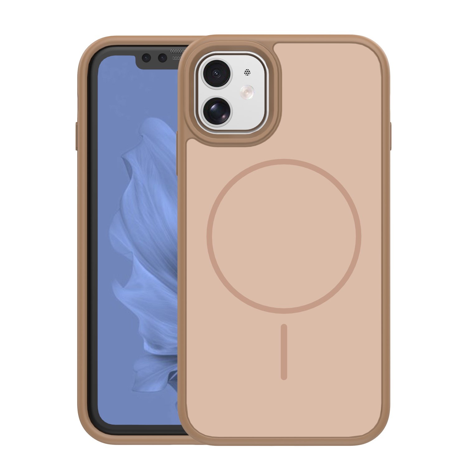 Frame Thin Mag dėklas for iPhone 11 rudas