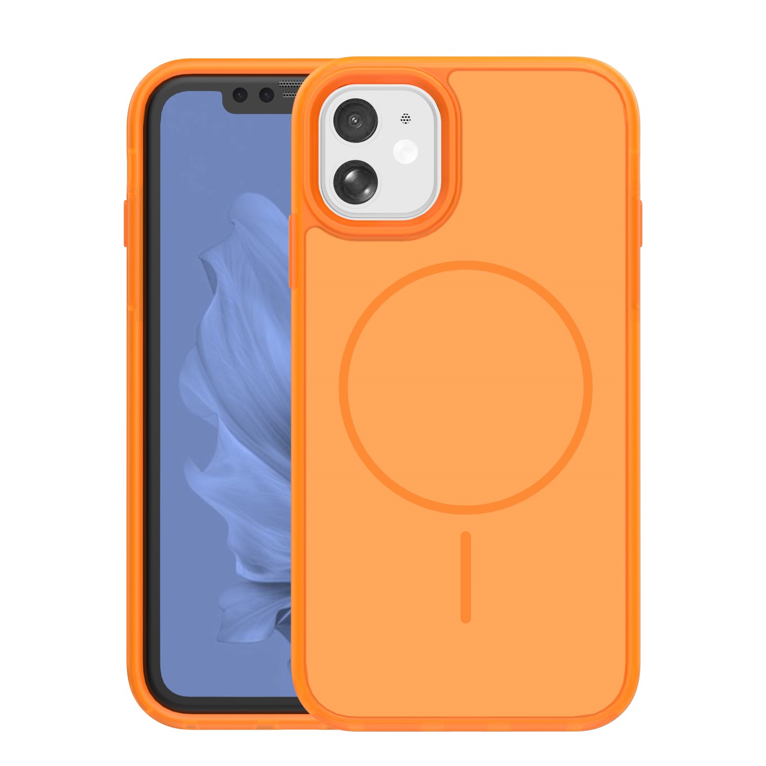 Frame Thin Mag dėklas for iPhone 11 oranžinis