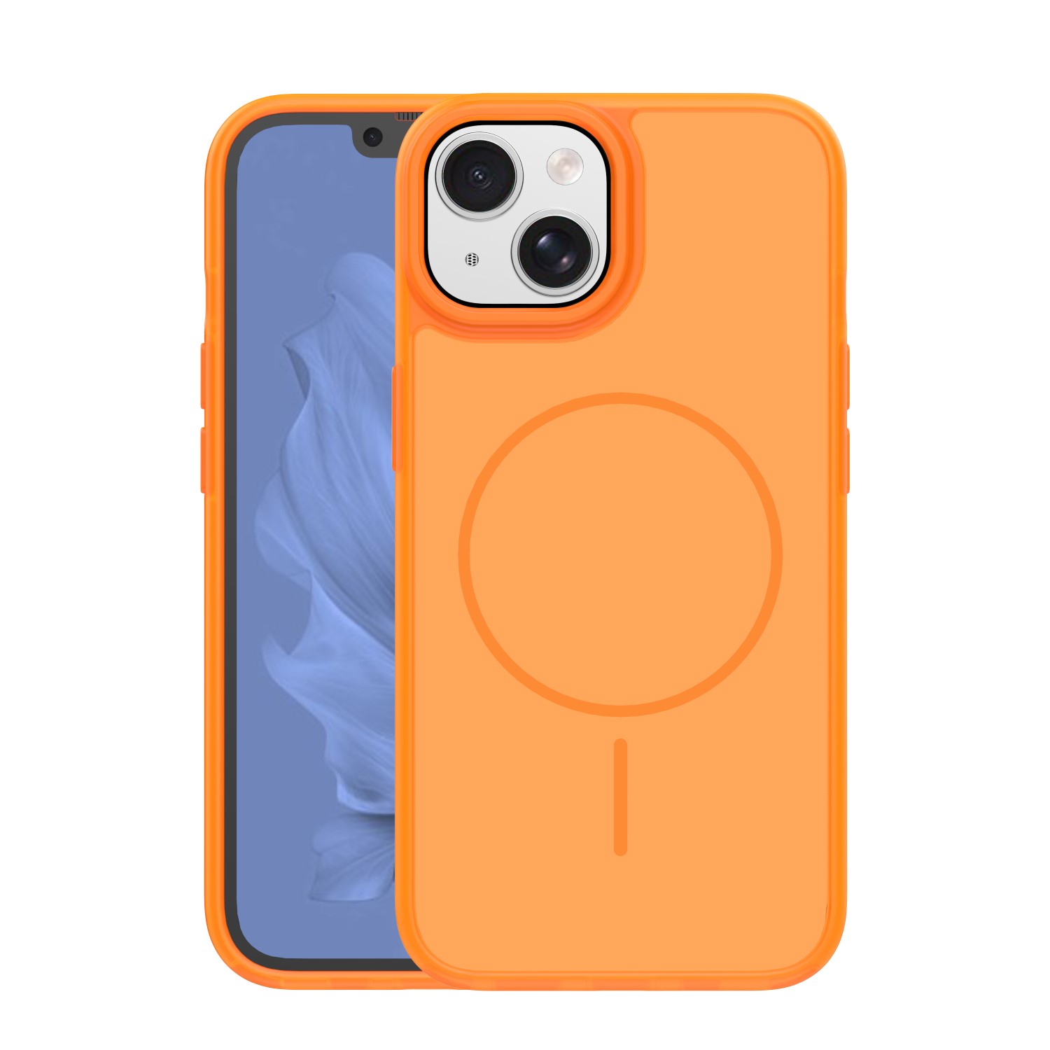 Frame Thin Mag dėklas for iPhone 15 6,1" oranžinis