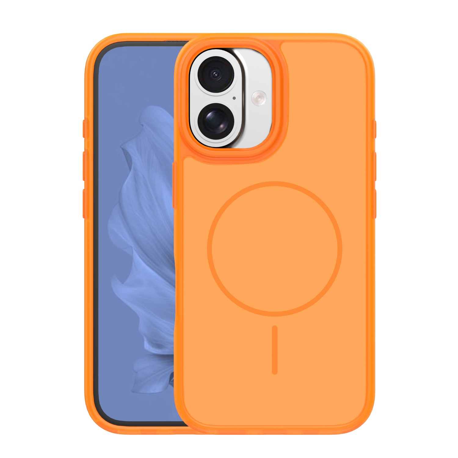 Frame Thin Mag dėklas for iPhone 16 6,1" oranžinis