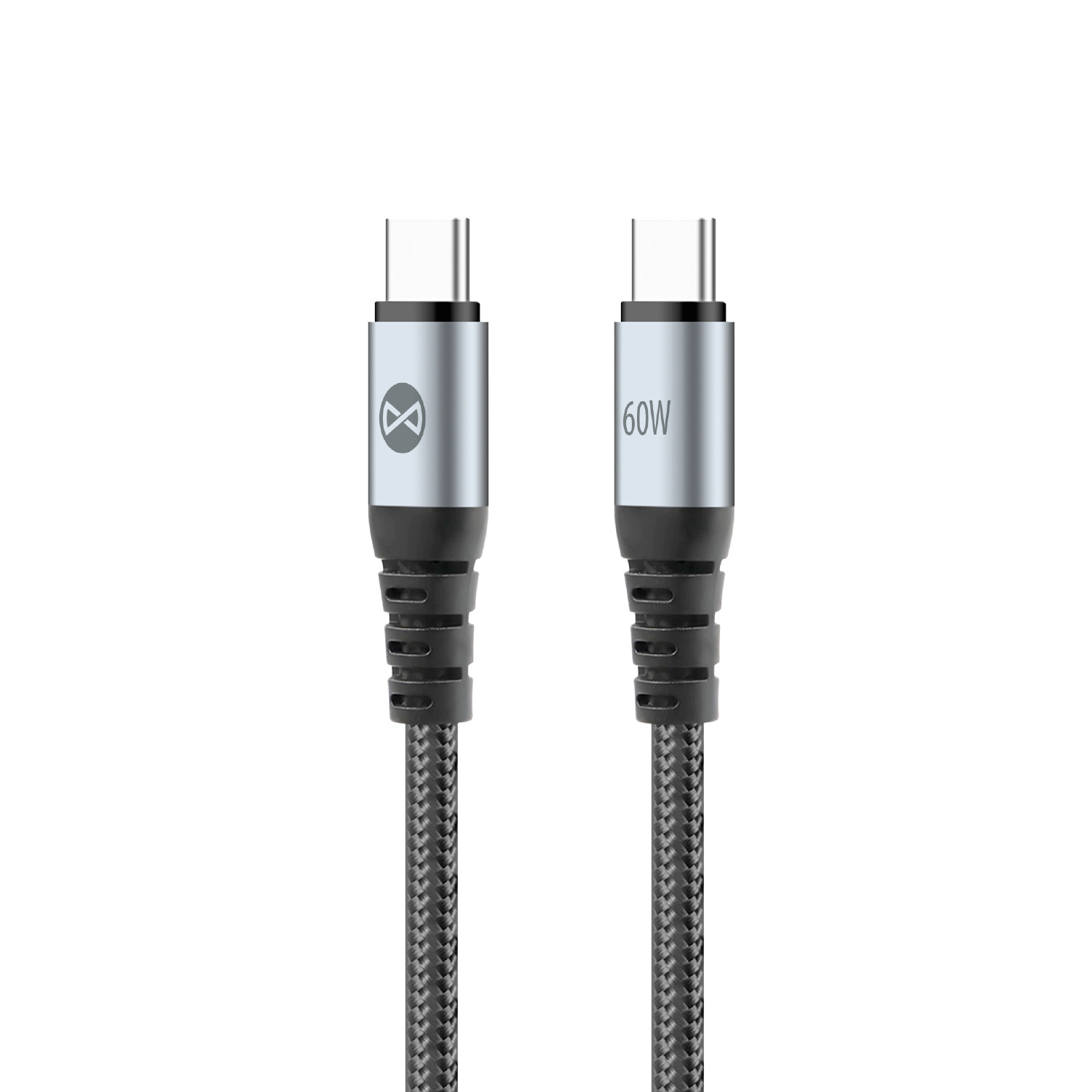 Forever Braix laidas USB-C - USB-C 1,0 m 60W juodas
