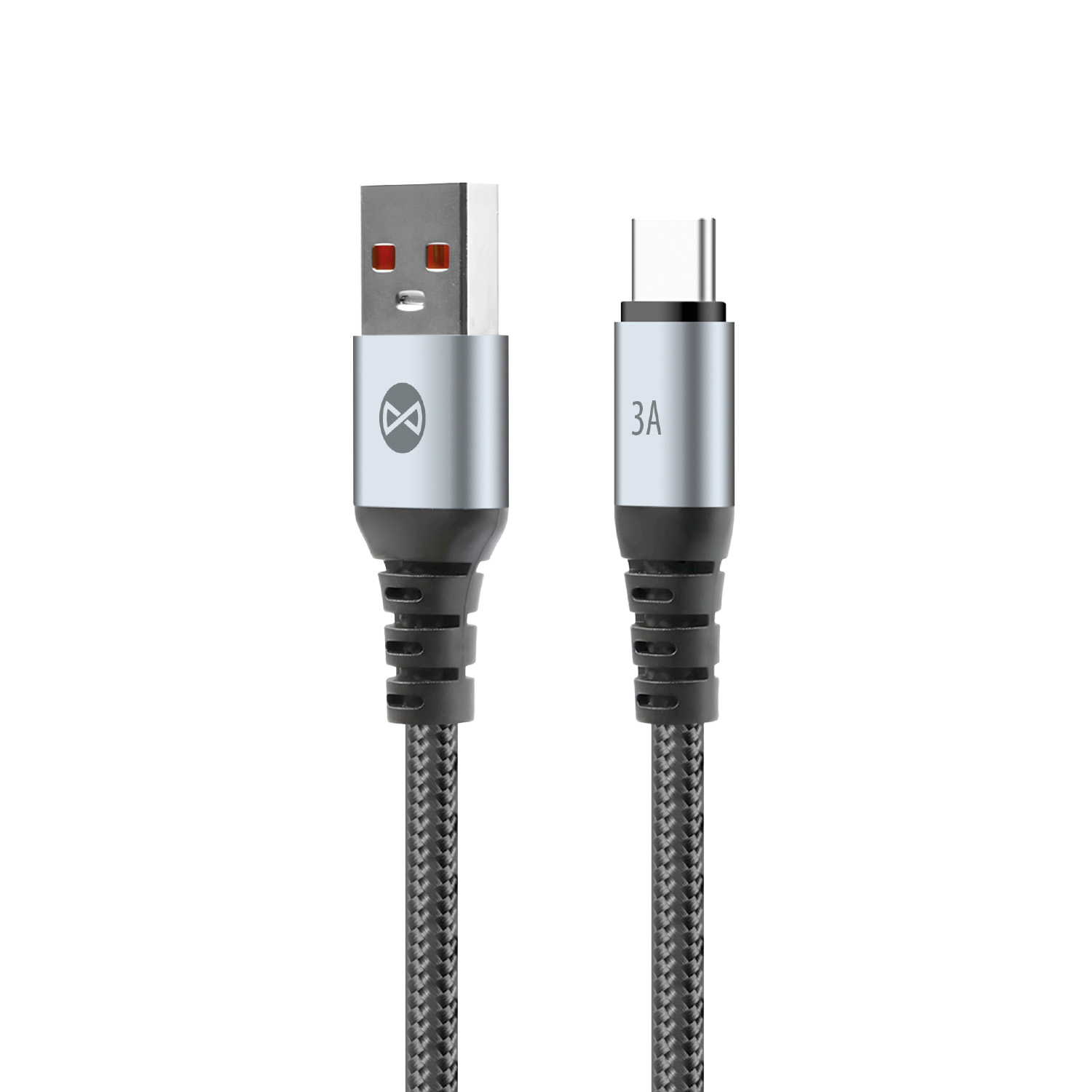 Forever Braix laidas USB - USB-C 1,0 m 3A juodas