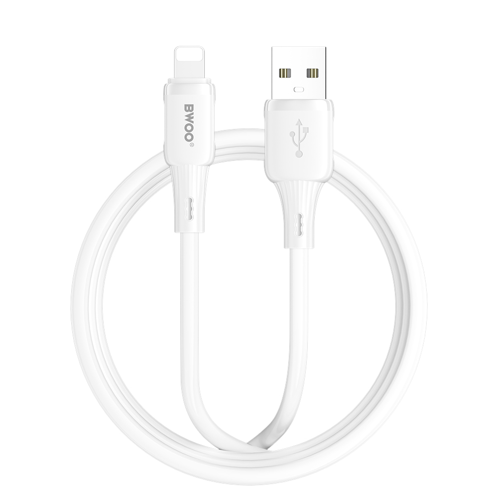 BWOO 3A silikoninis laidas X329L usb - lightning 3A 1m baltas