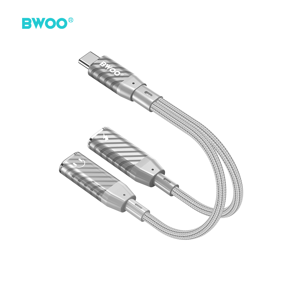 BWOO 2 in 1 Adapteris  2 Type C ports to 3.5MM Jack BZ68