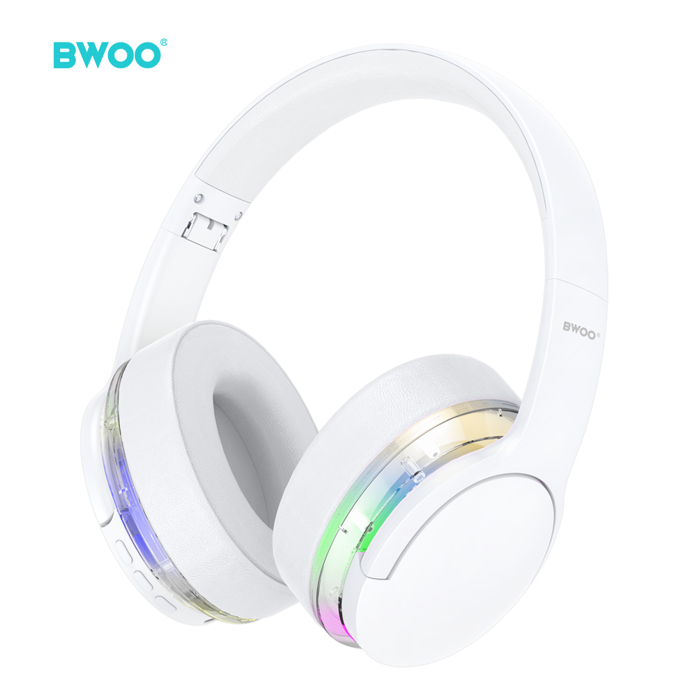BWOO ANC Belaidis Headphone Premuim Sound Quality BW587 baltas