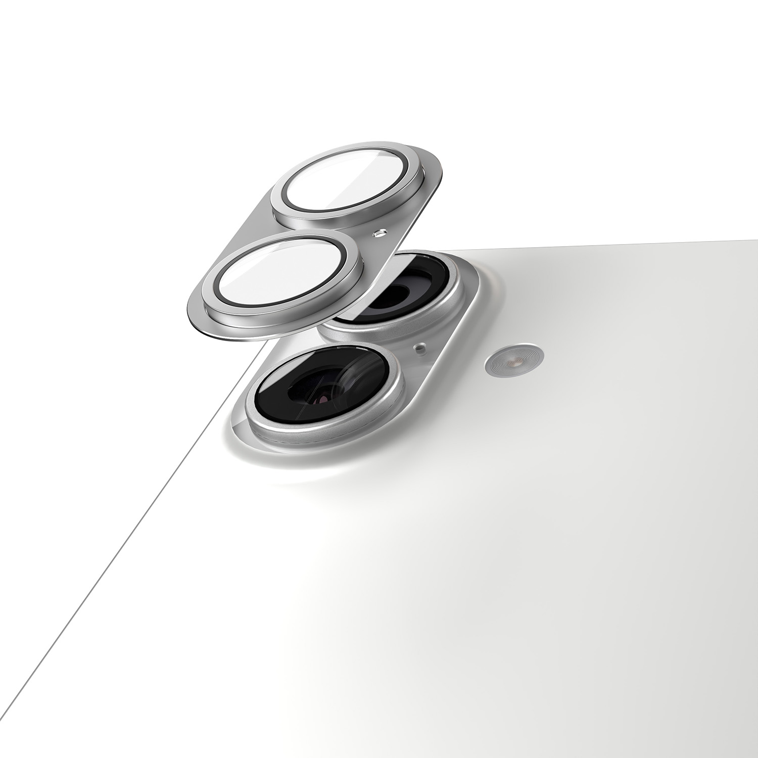 Etteri full camera lens guard for iPhone 17 silver