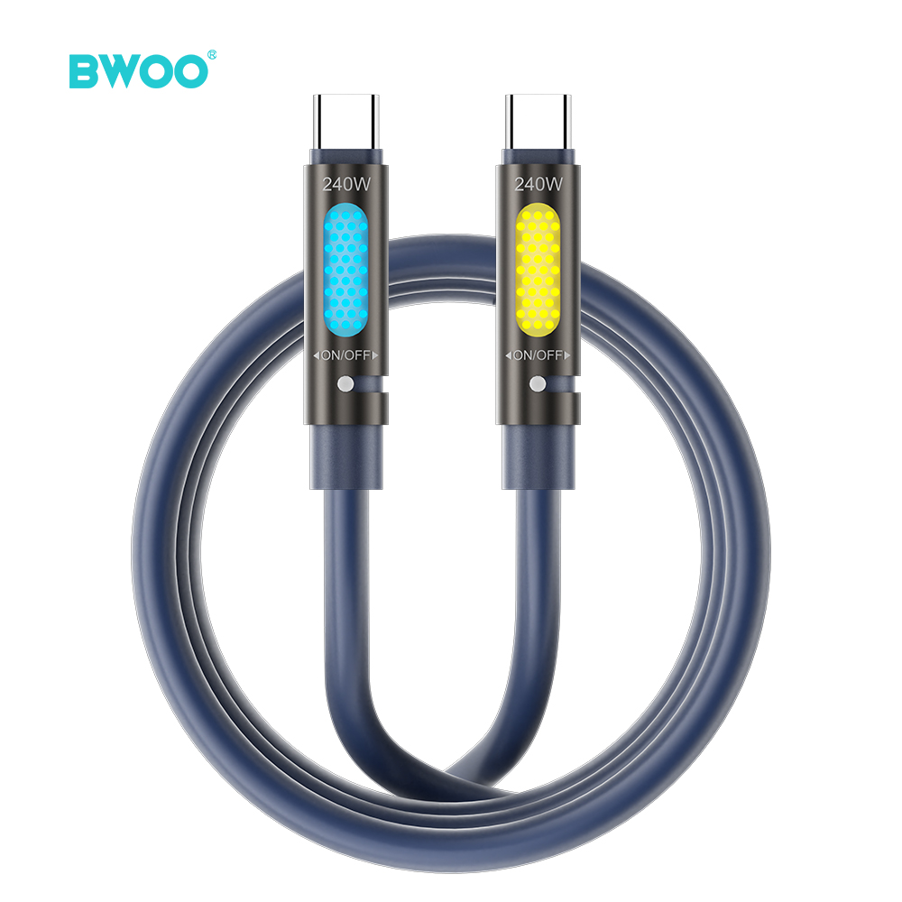 BWOO 240W Type C to Type C Data scented Laidas With RGB Lighting juodas X325C-C